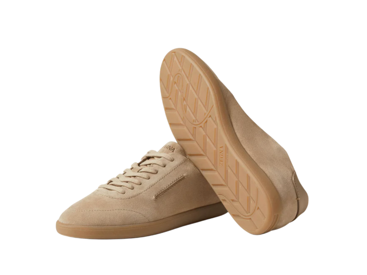 Zegna 232 Suede Sneakers in Beige