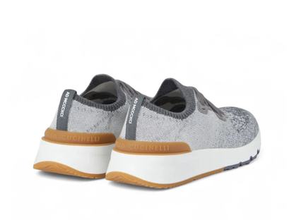 Brunello Cucinelli Cotton Knit Medium Grey Runners