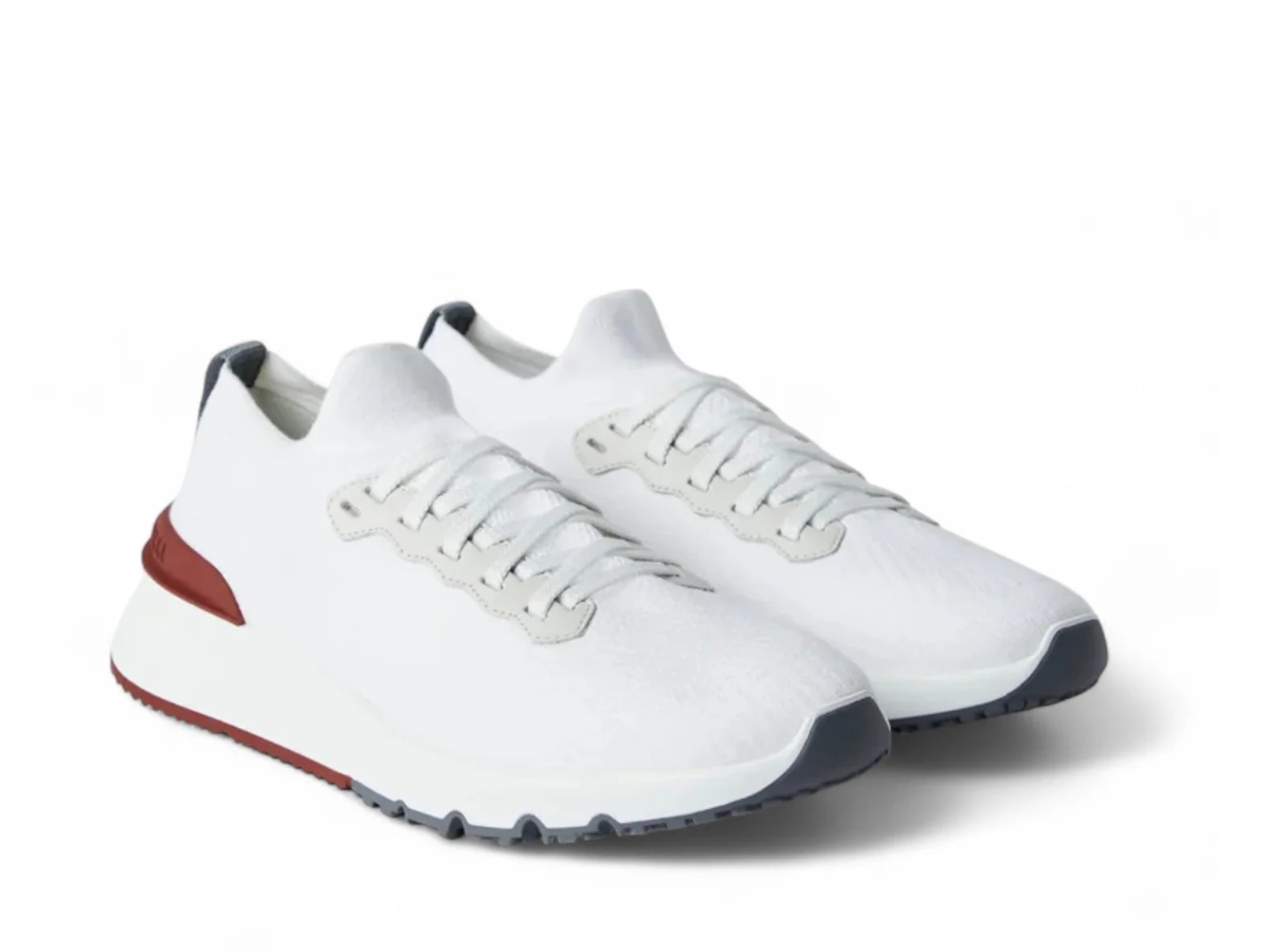 Brunello Cucinelli Cotton Knit White Runners