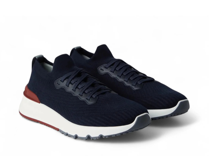 Brunello Cucinelli Cotton Knit Dark Blue Runners