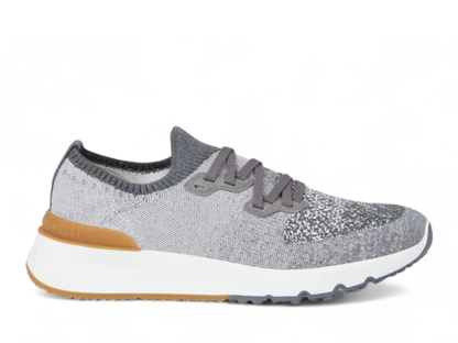Brunello Cucinelli Cotton Knit Medium Grey Runners