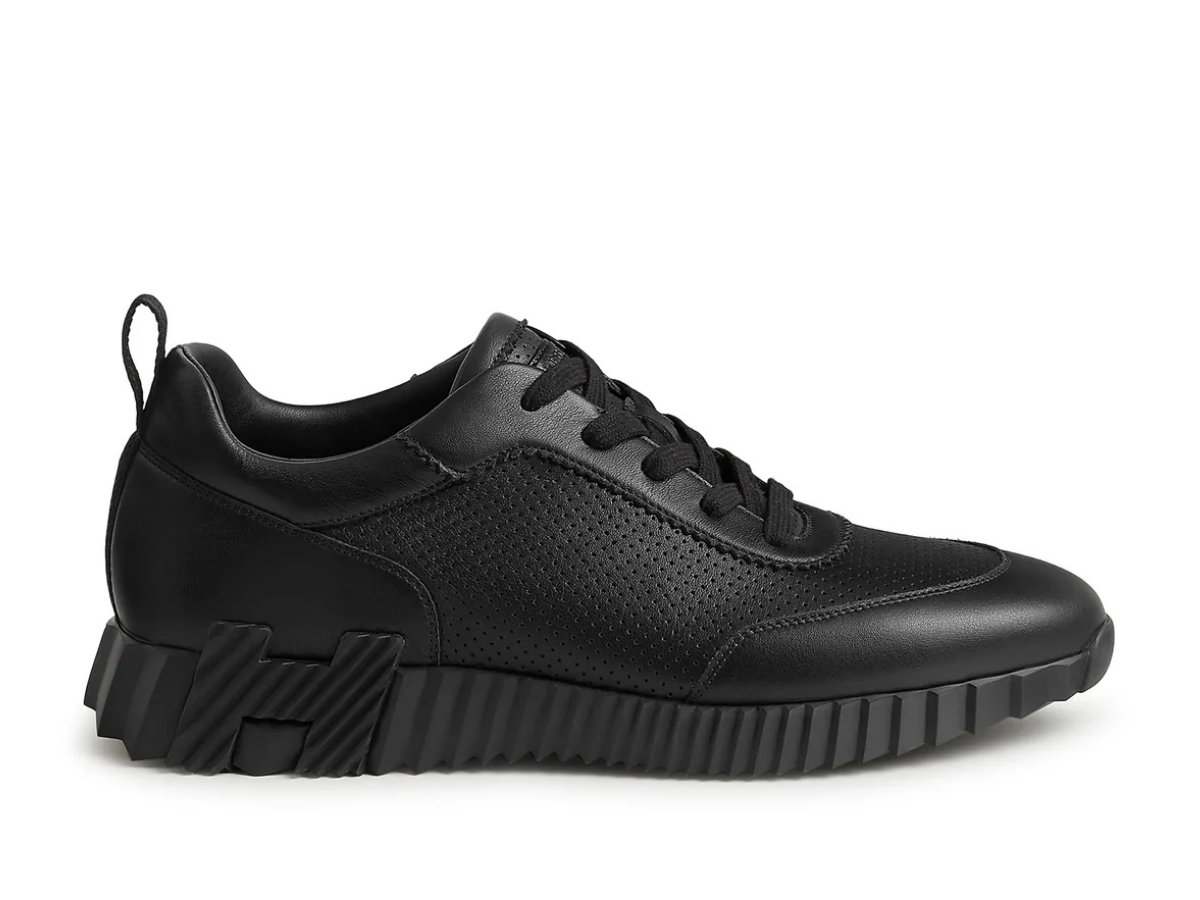 Hermes Bouncing Perforated Leather Sneaker Noir