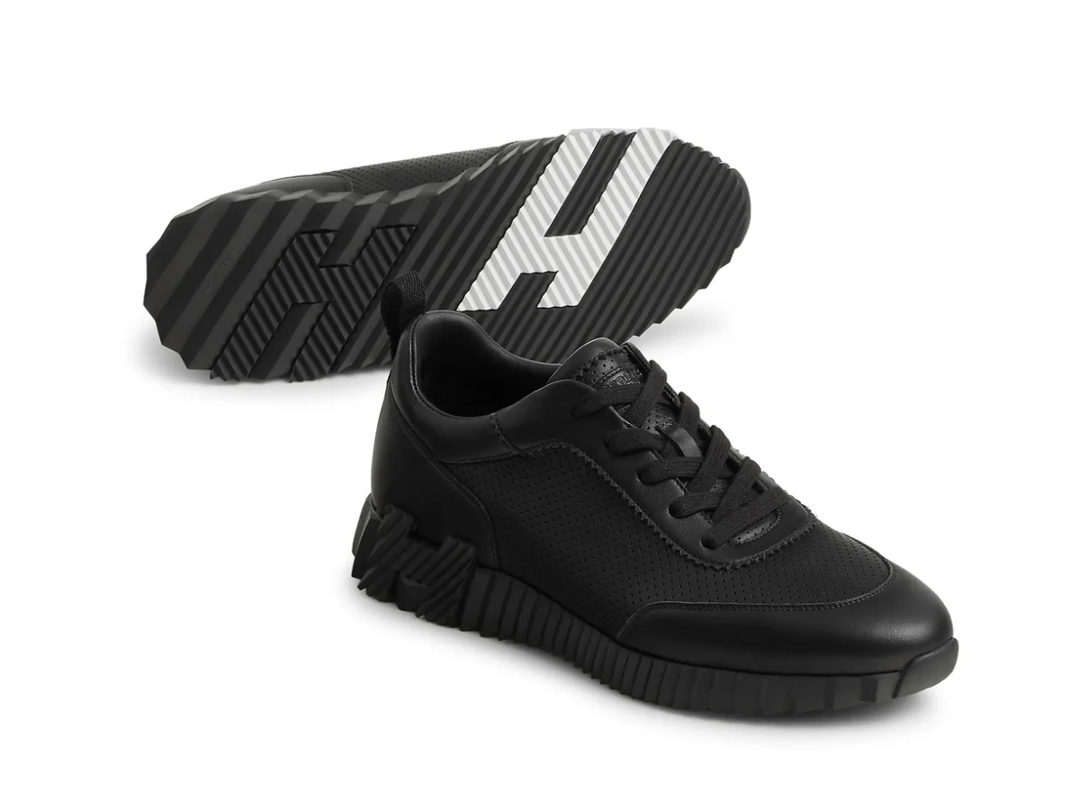 Hermes Bouncing Perforated Leather Sneaker Noir