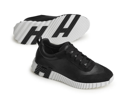 Hermes Bouncing Calf Sneaker White Black