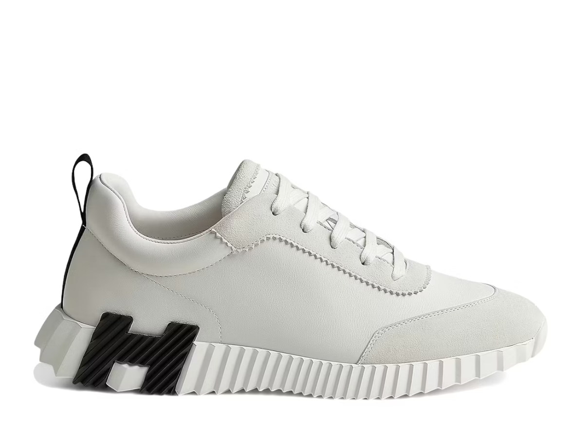 Hermes Bouncing Sneaker in White Black