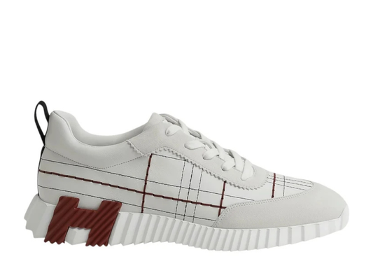 Hermes Bouncing White/Grey Leather and Suede
