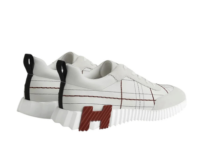 Hermes Bouncing White/Grey Leather and Suede