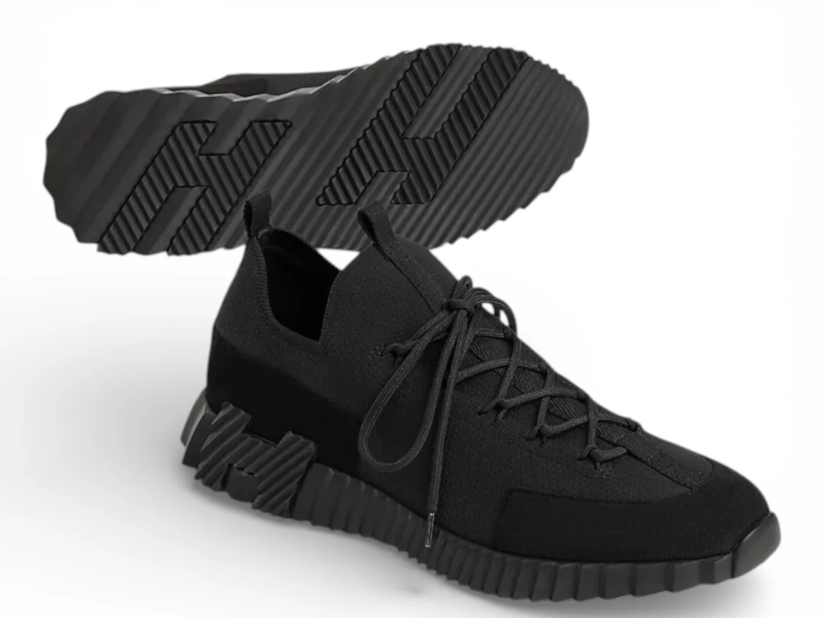 Hermes Lift Slip On Black Sneaker