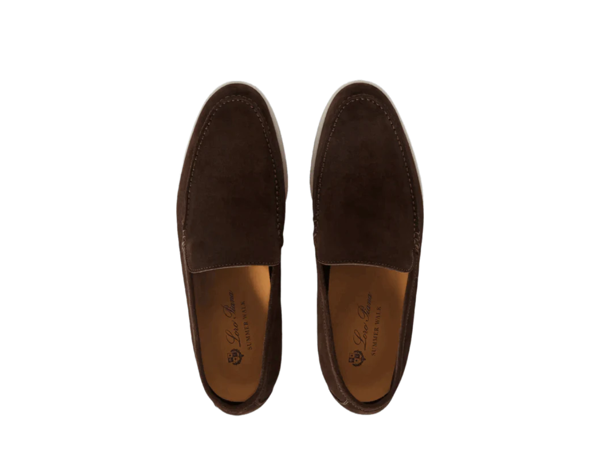 Loro Piana Men's Summer Walk Loafers in Choclate