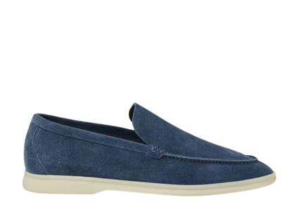 Loro Piana Summer Walk Suede Cobalt Ink Loafers