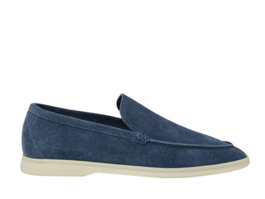 Loro Piana Summer Walk Suede Cobalt Ink Loafers