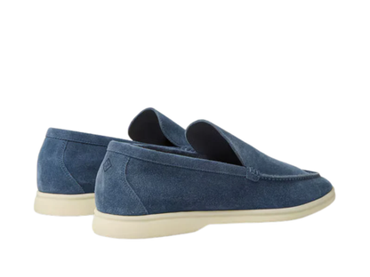 Loro Piana Summer Walk Suede Cobalt Ink Loafers