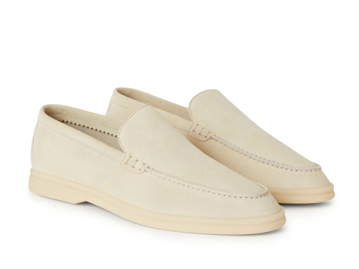 Loro Piana Summer Walk Suede Nougat Loafers