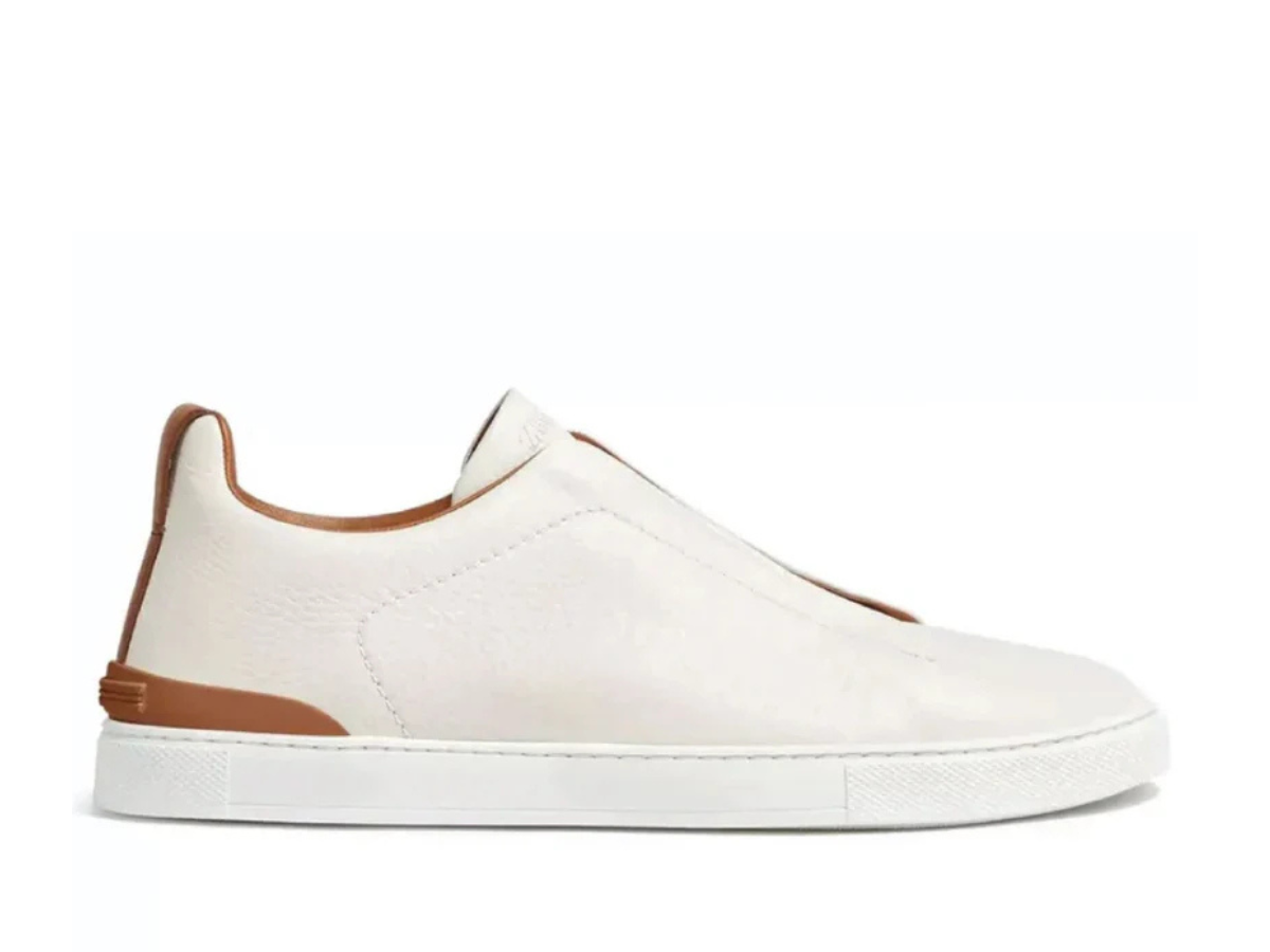 Zegna triple stitch white/brown