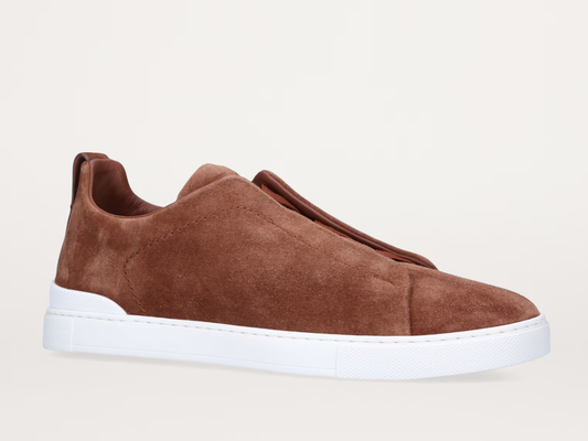 Zegna Suede Triple Stitch in Tan