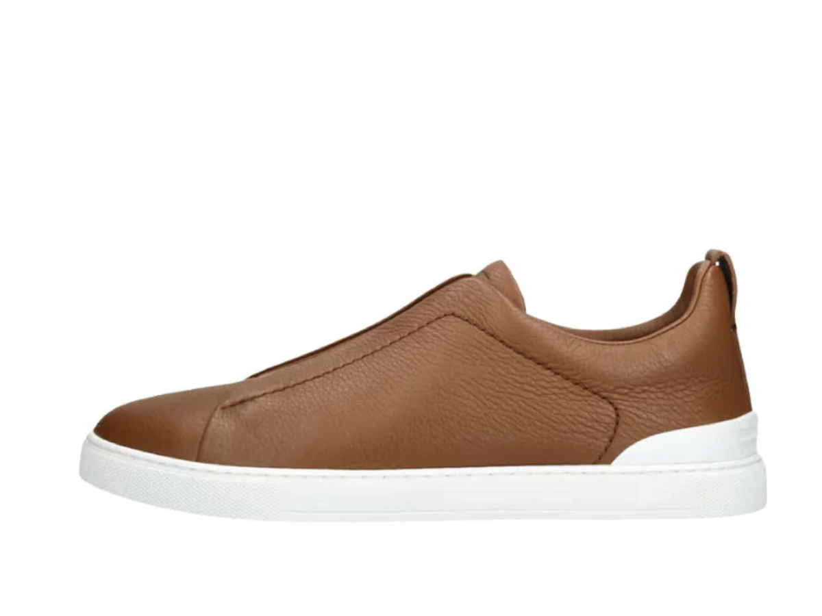 Zegna Triple Stitch Brown and White Sole