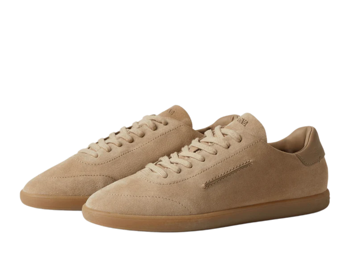 Zegna 232 Suede Sneakers in Beige