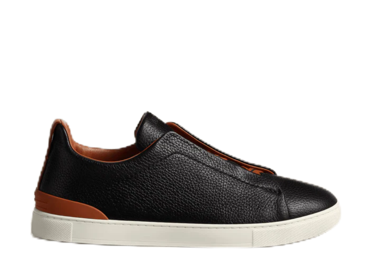 Zegna Deerskin Triple Stitch in Black Brown