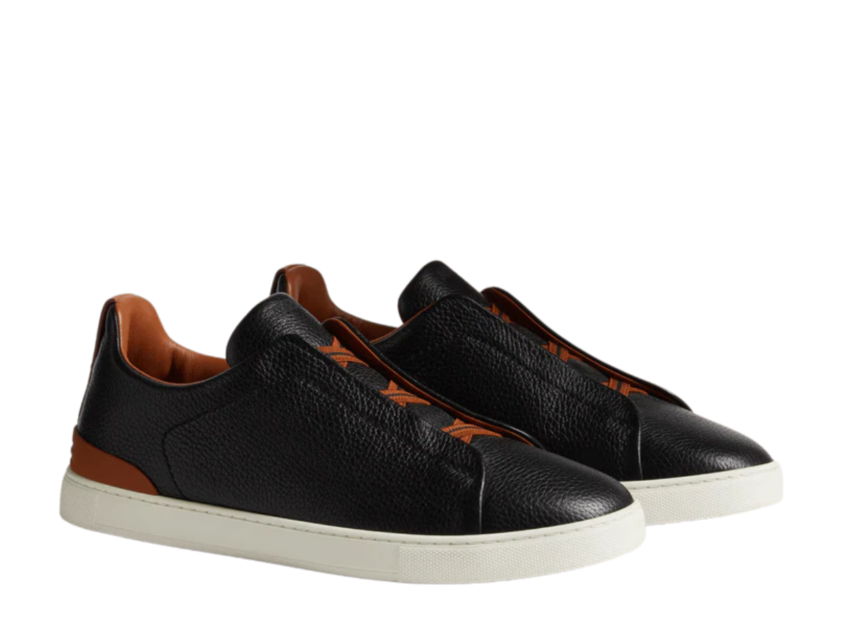 Zegna Deerskin Triple Stitch in Black Brown