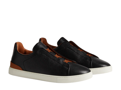 Zegna Deerskin Triple Stitch in Black Brown