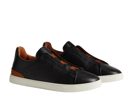 Zegna Deerskin Triple Stitch in Black Brown