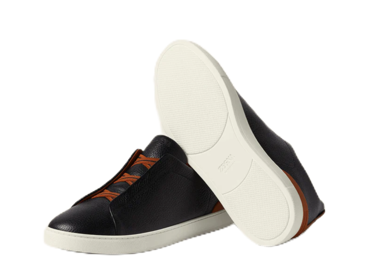 Zegna Deerskin Triple Stitch in Black Brown
