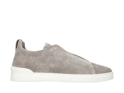 Zegna Suede Triple Stitch Grey Mélange