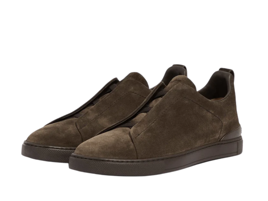 Zegna Suede Triple Stitch Sneakers