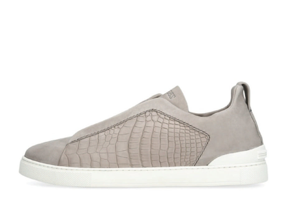 Zegna Triple Stitch Alligator Leather & Suede
